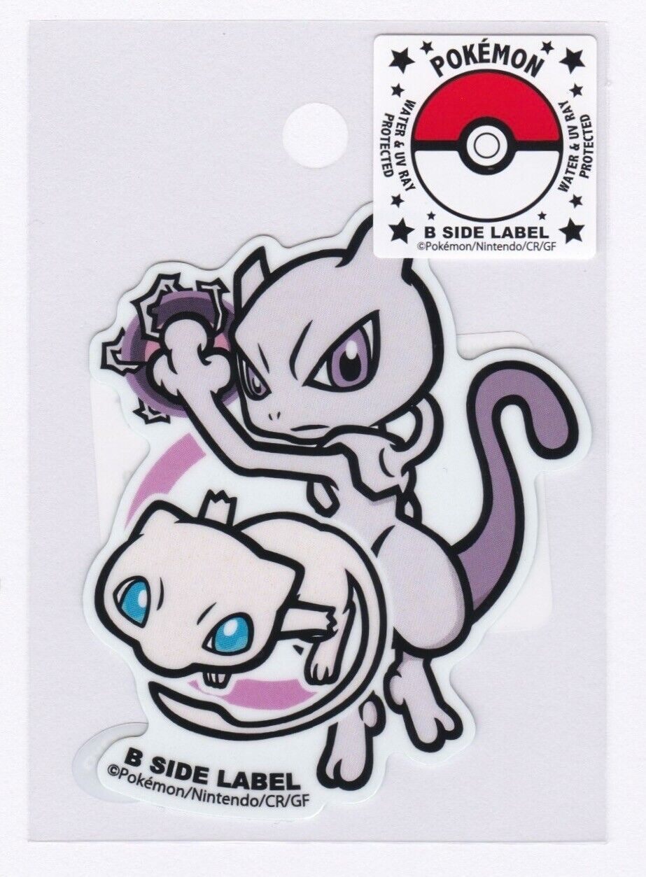 Pokemon TCG | Mew & Mewtwo B SIDE LABEL Sticker Pokemon Center Japan