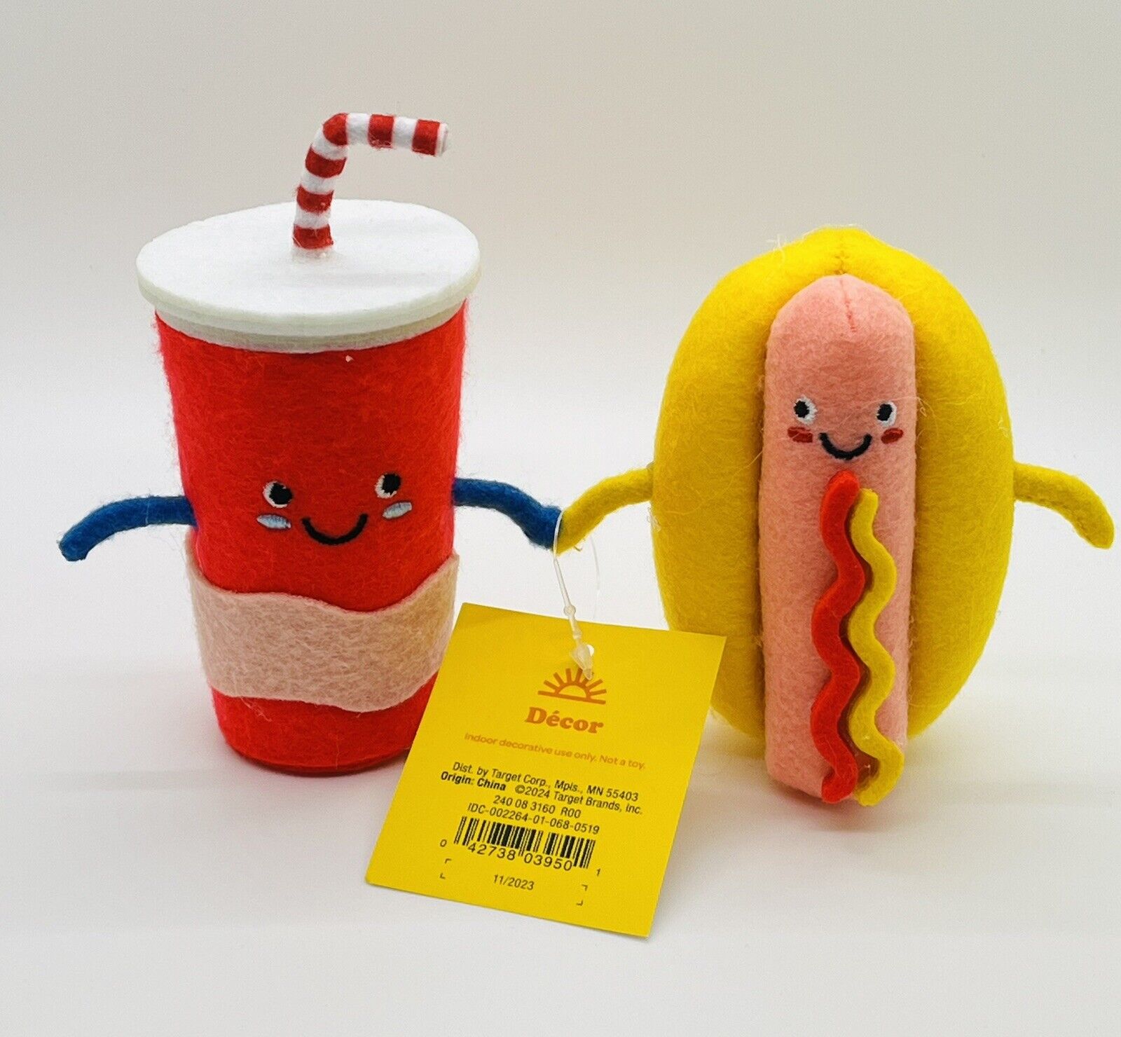 Target Sun Squad Hot Dog & Soda Felt Set Duo Summer Figurine Decor 2024 New