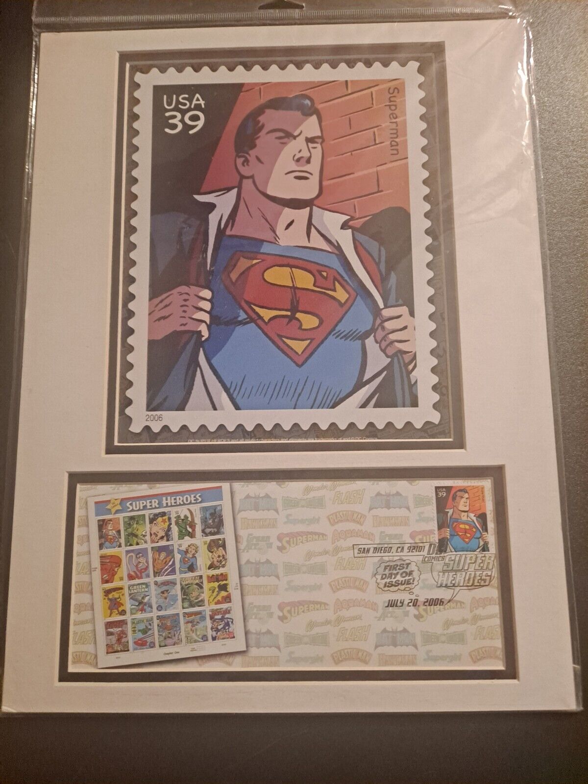 Superman Stamp Art  NEW & ON SALE