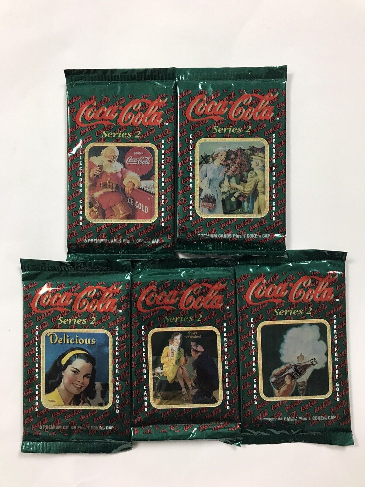 A Lot Of 5 Of Coca Cola Packs Series 2 Ads Cards