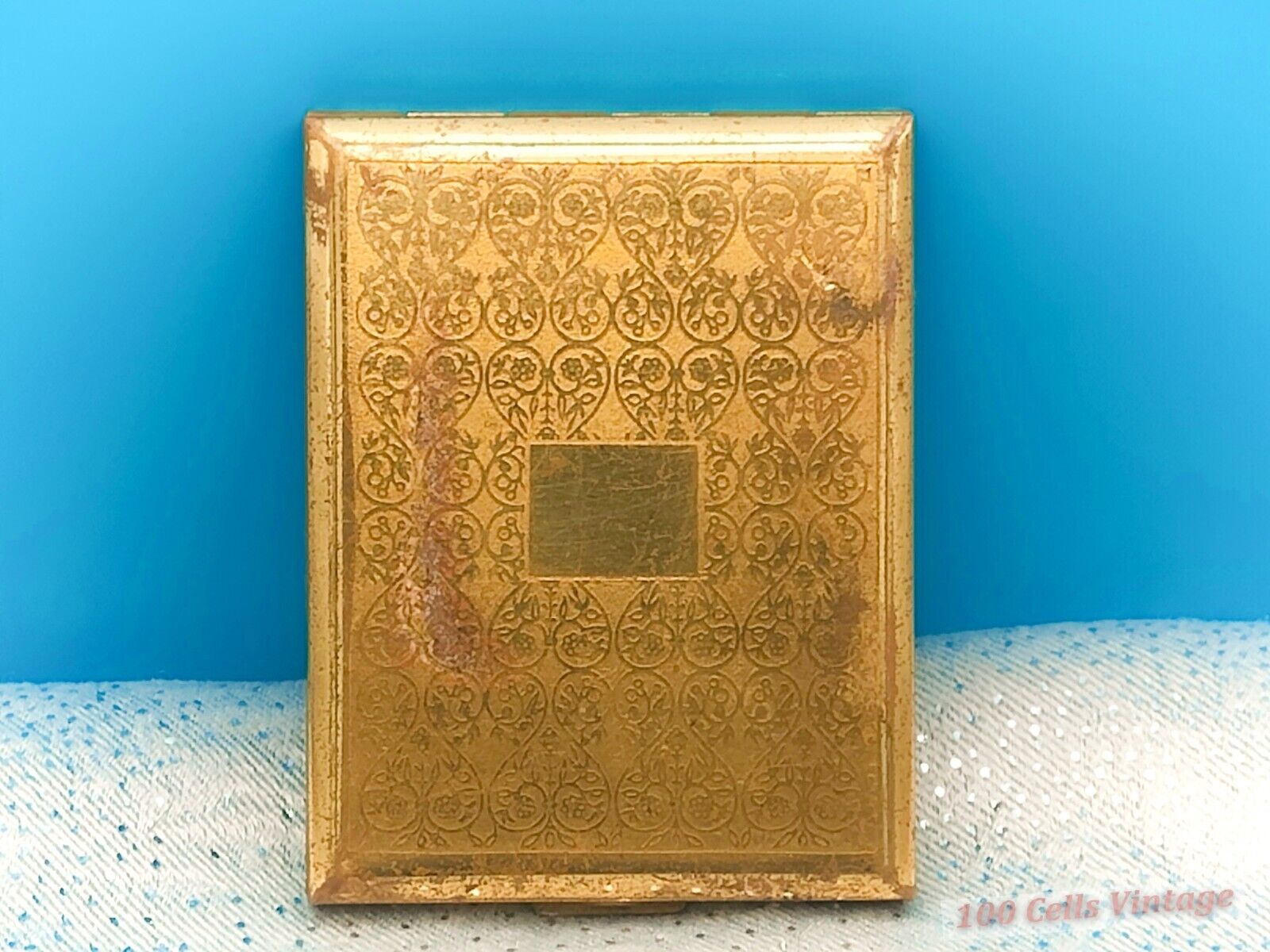 Stratton Rectangular Gold Tone Vintage Ladies Powder Compact -8cm