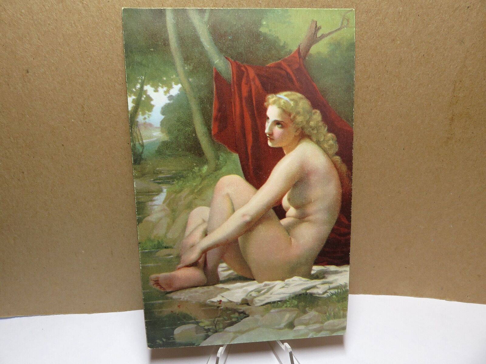 Pierre August Cot The Bather Semi Nude Postcard 1909