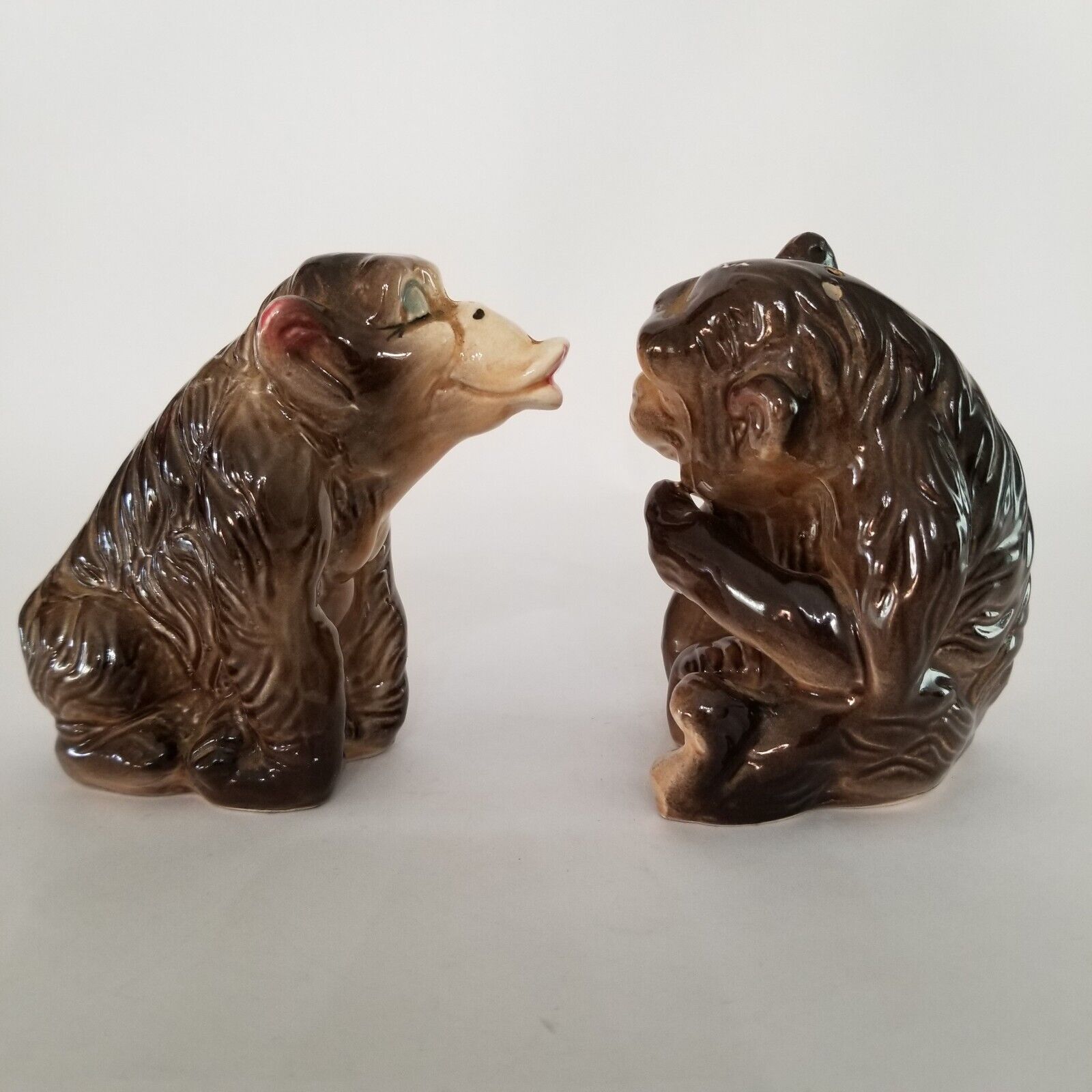 Vintage Monkey Salt And Pepper Shakers Kriess Japan 4 Inches Tall