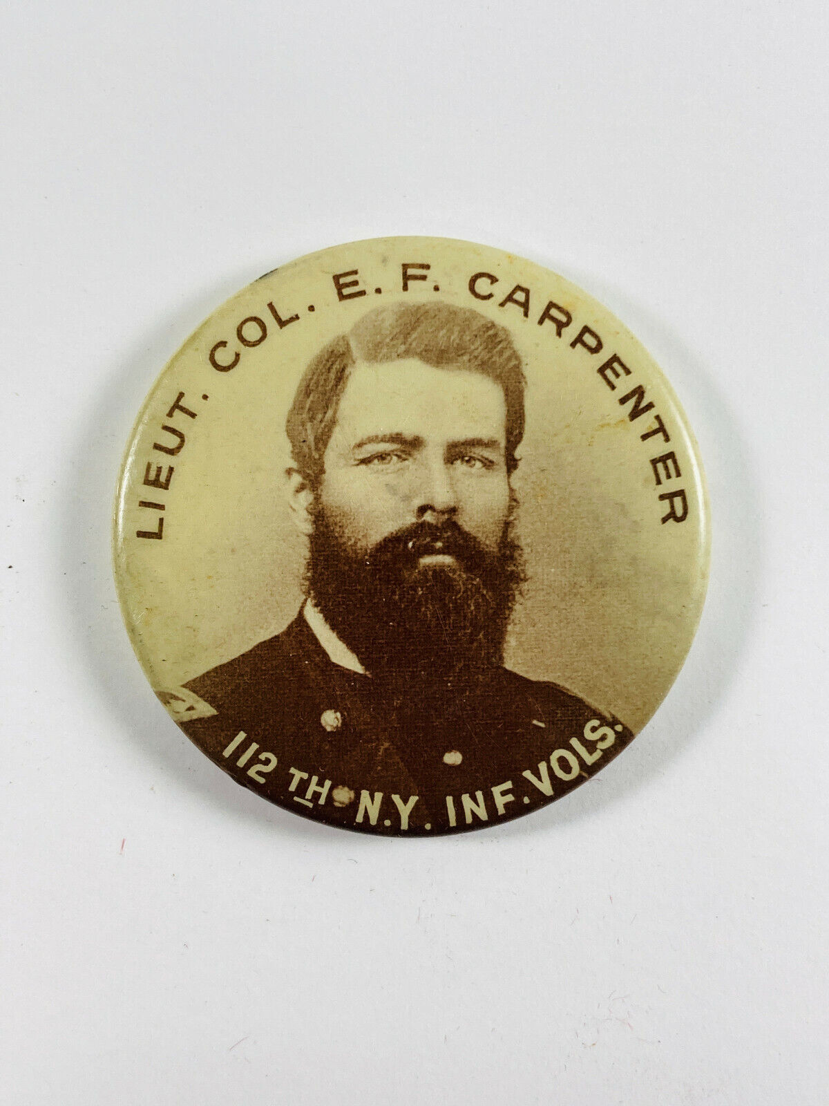 c.1900 Antique Colonel Eilal EF Carpenter Celluloid Civil War Pin pinback