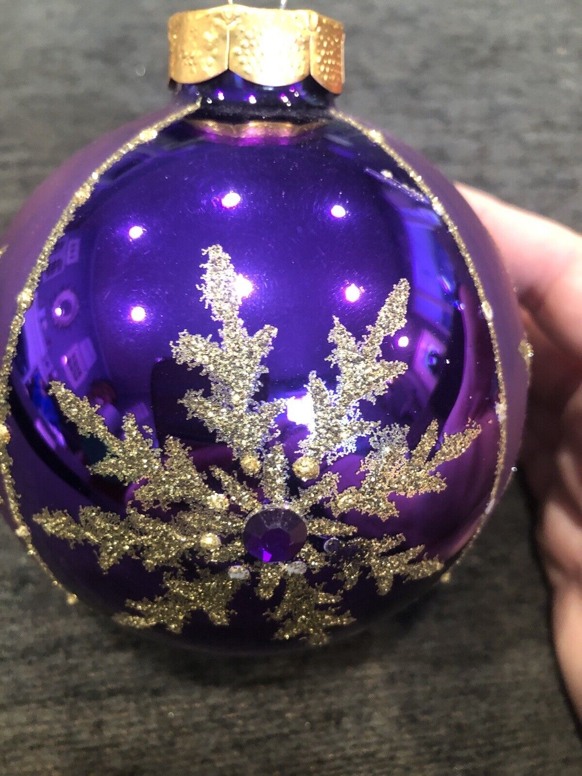 Unique Purple Glass Ornament Ball Large Glitter