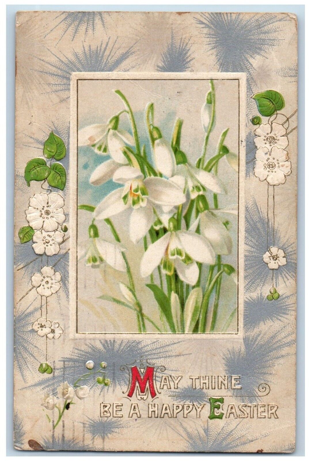 Bridgeton New Jersey NJ Postcard Easter Flowers Embossed Winsch Back 1924 Posted