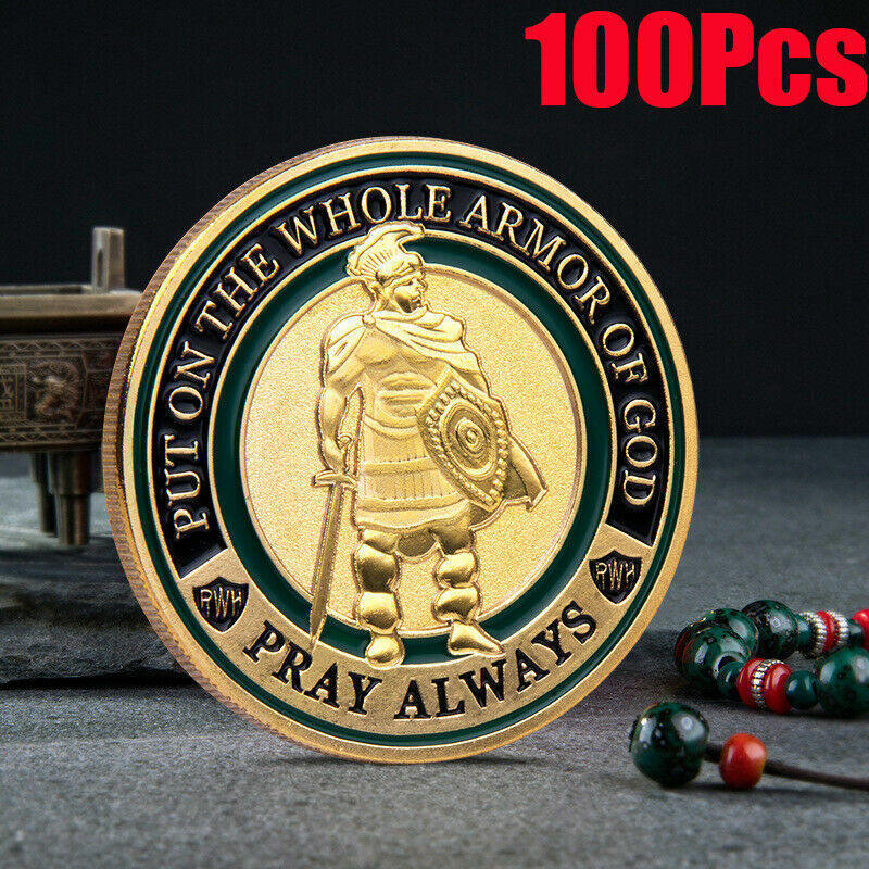 100Pc Put on the Whole Armor of God Commemorative Challenge Collection Coin Gift