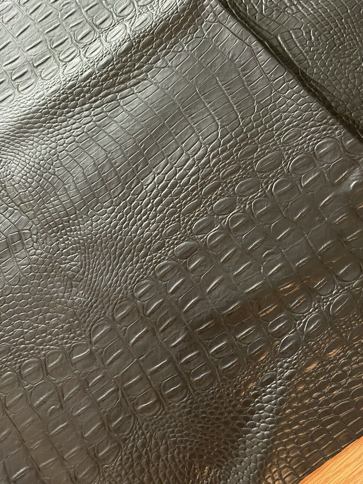 Black Faux Alligator Texture Vinyl Upholstery Fabric 55x 48” Auto, Furniture