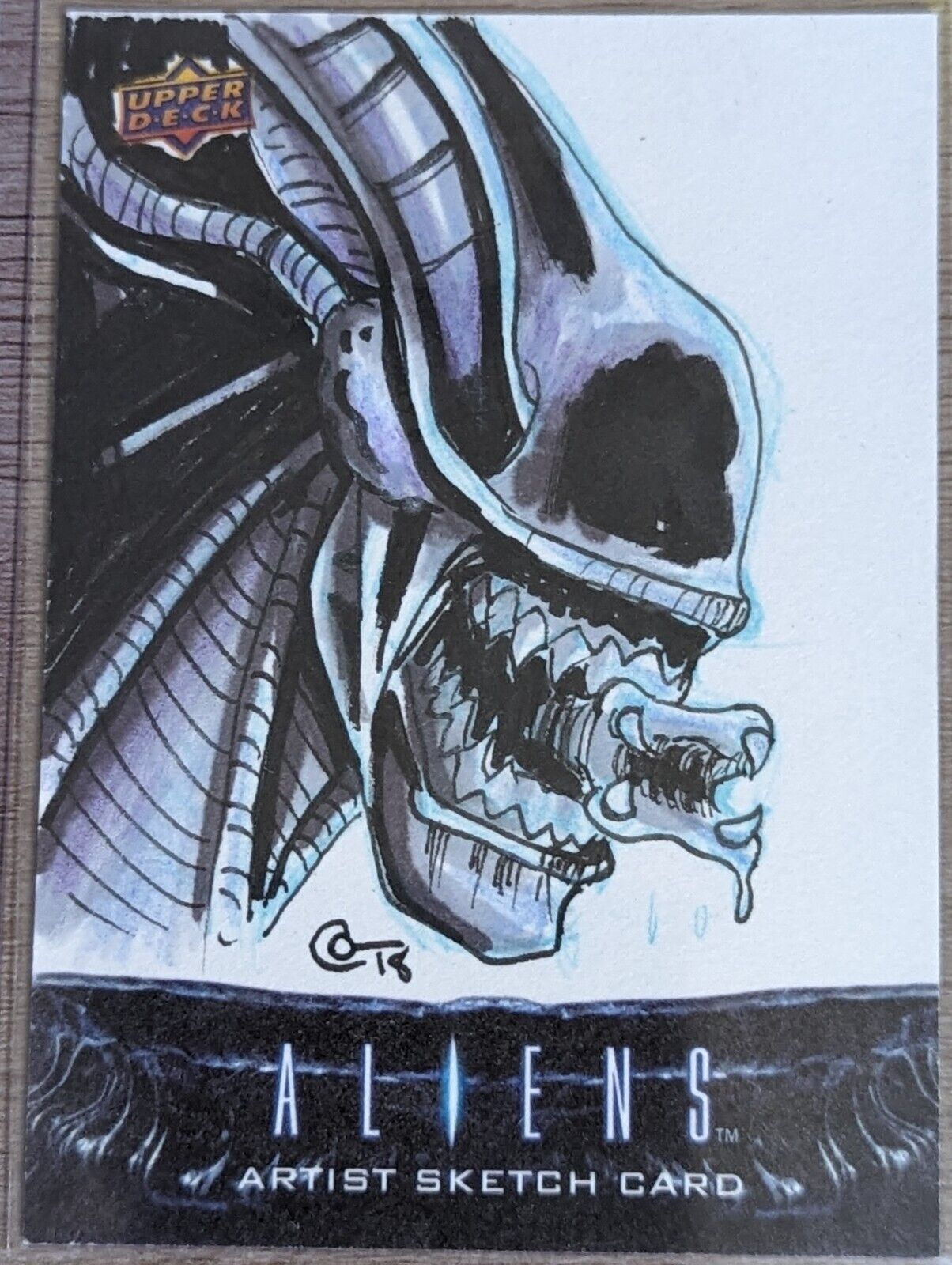 2018 Upper Deck Aliens Movie Sketch Card Xenomorph By Oscar Chavez 1/1
