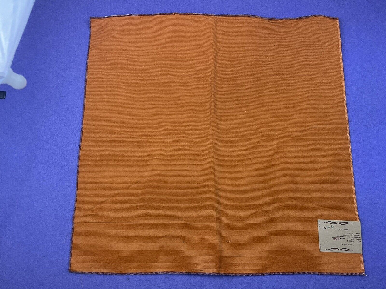 Vintage Scalamandre Fabric Sample Bach Rep 1974 Orange 100% Cotton 26x26 1/2”