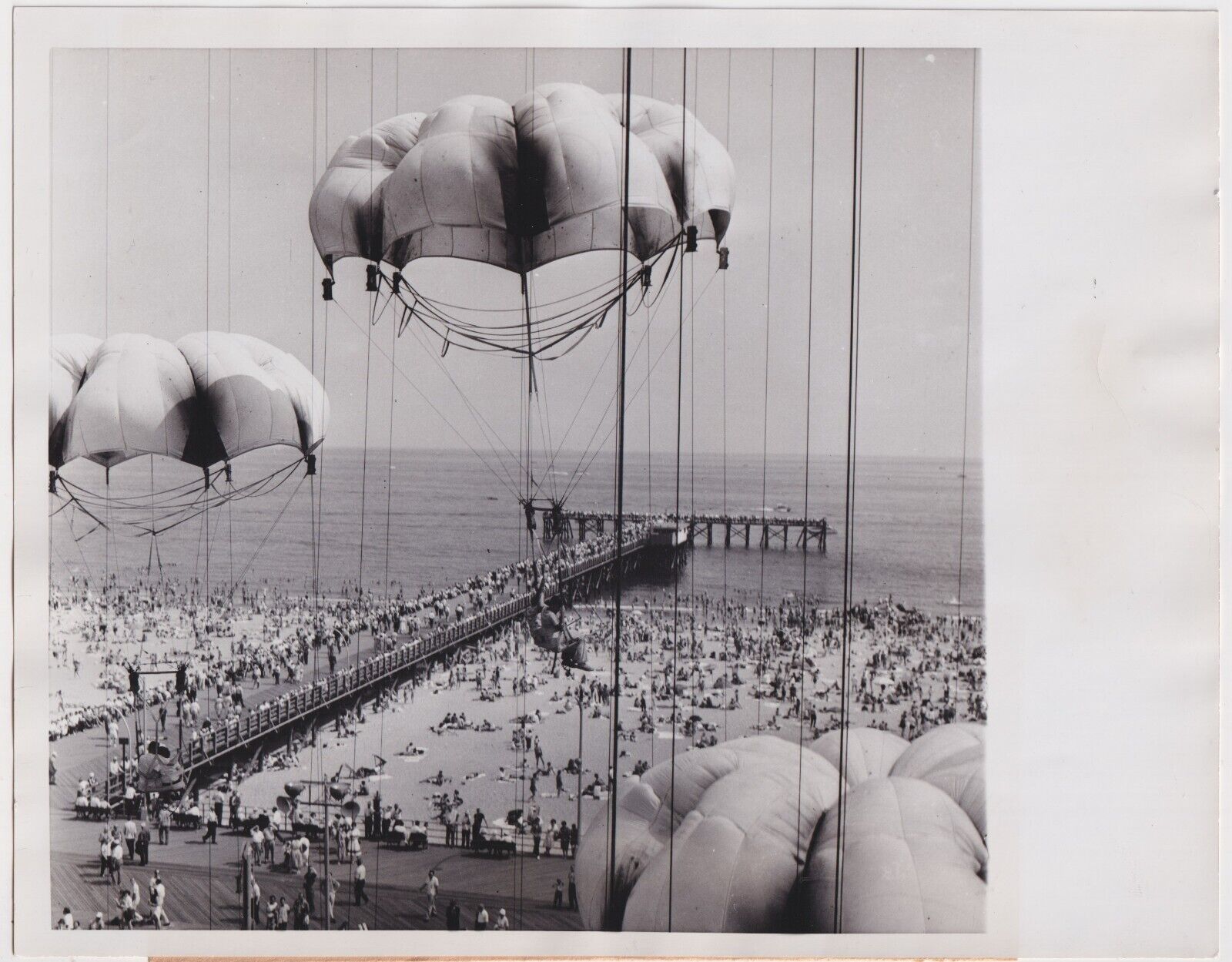 CONEY ISLAND Parachute Tower Steeplechase Park NY* RARE VINTAGE 1960 press photo