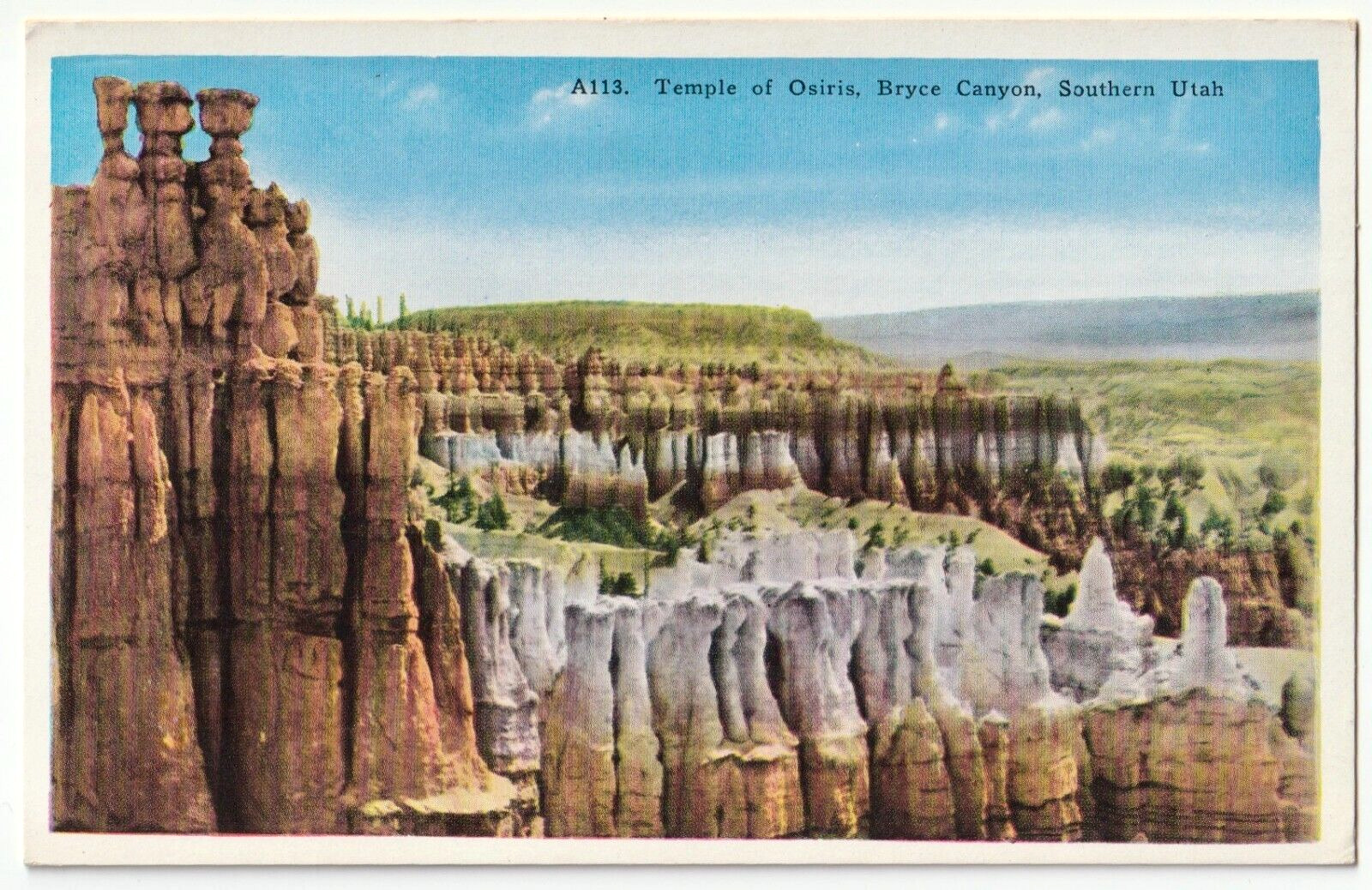 Temple of Osiris, Bryce Canyon National Park, Utah UT unposted antique postcard