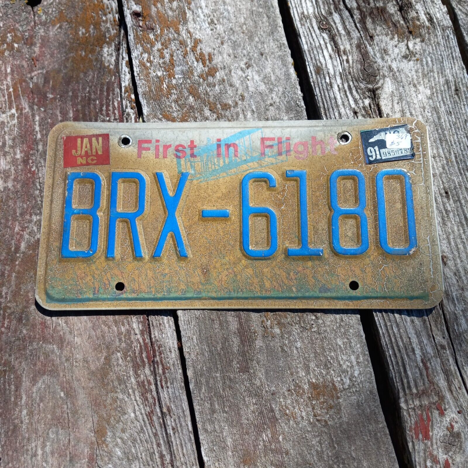 1991 North Carolina License Plate - \