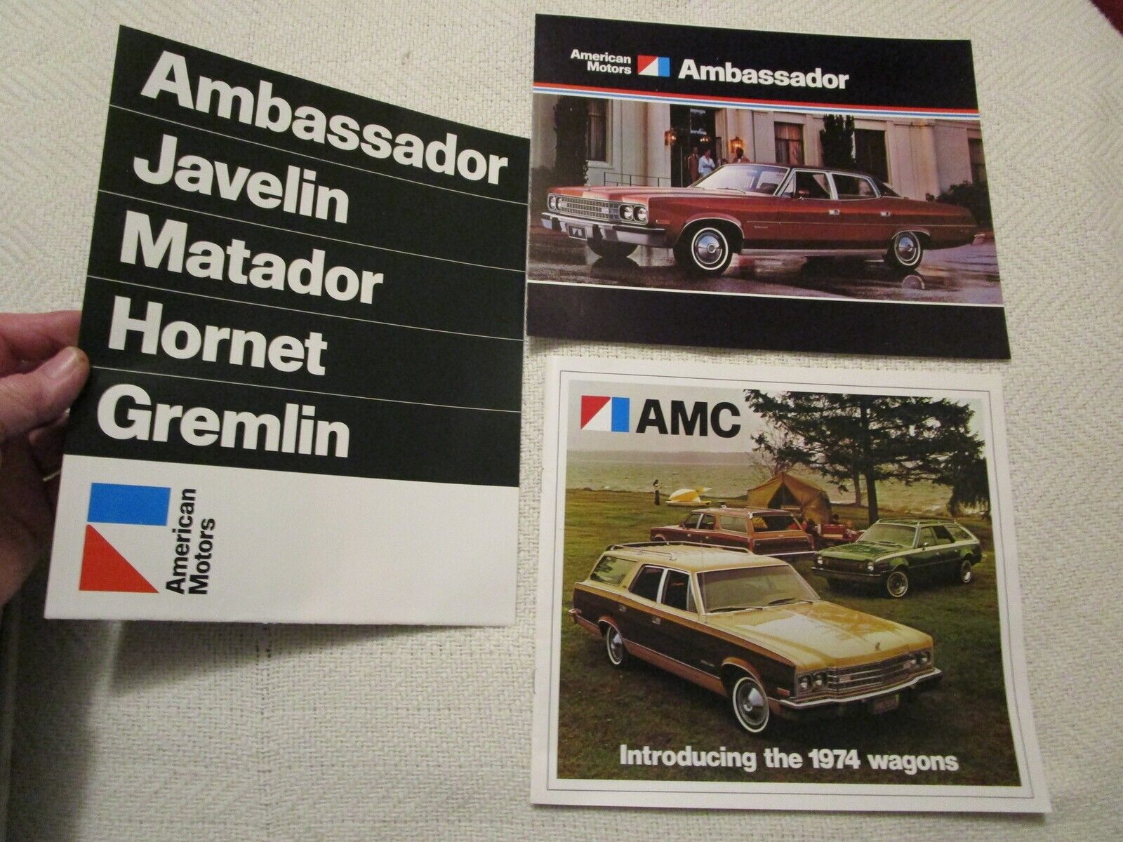1974 AMC Ambassador 3-Piece Set of 3 Sales Broch.-Incl. Full Line Catalog