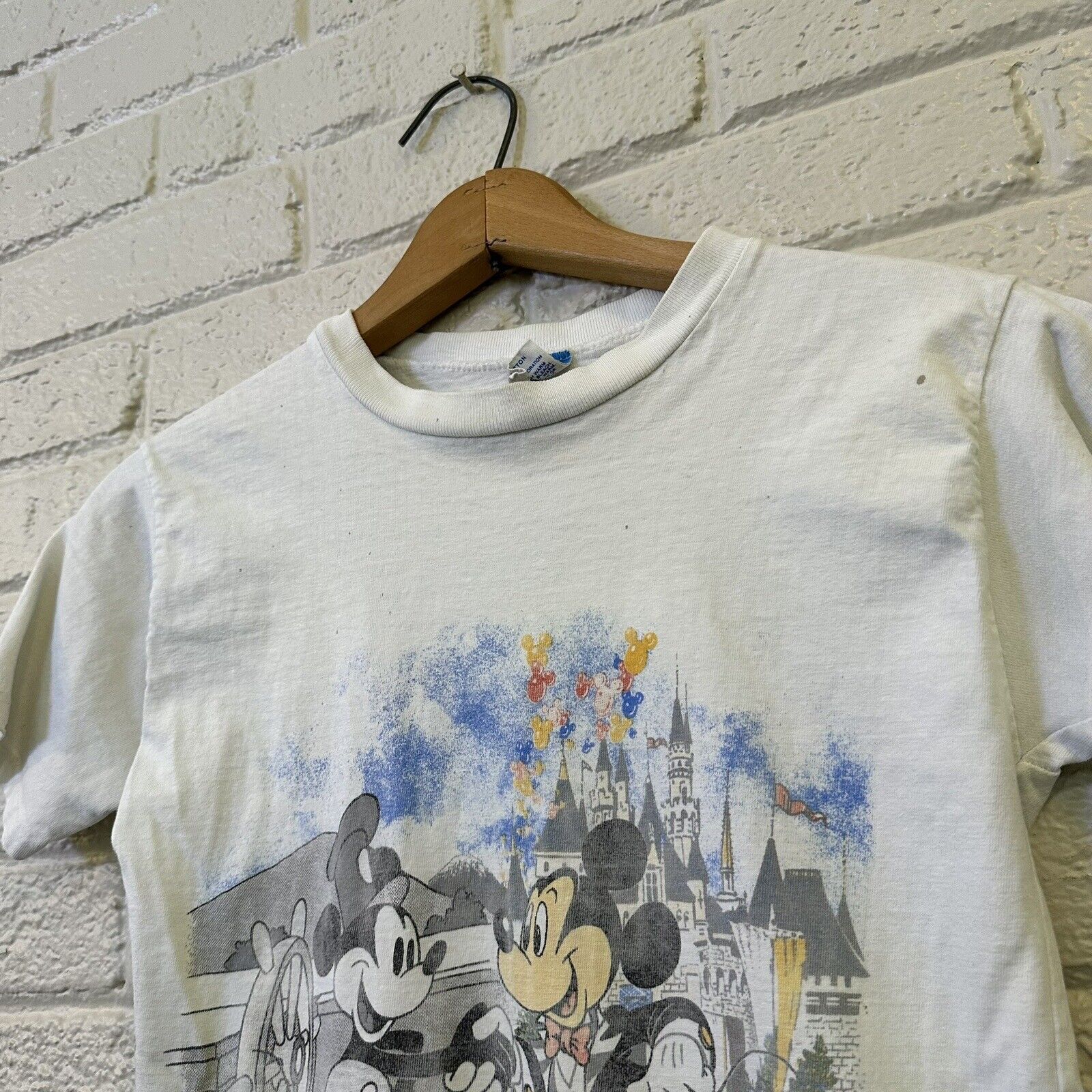 VTG 80s Disney Mickey\'s 60th Birthday 1928-1988 Kids Graphic T Shirt SZ S