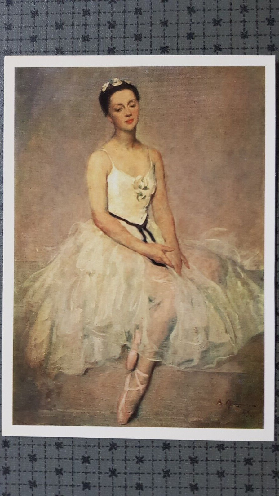 Soviet Postcard 1988 Victor Oreshnikov Portrait of Ballerina Alla Shelest 1949