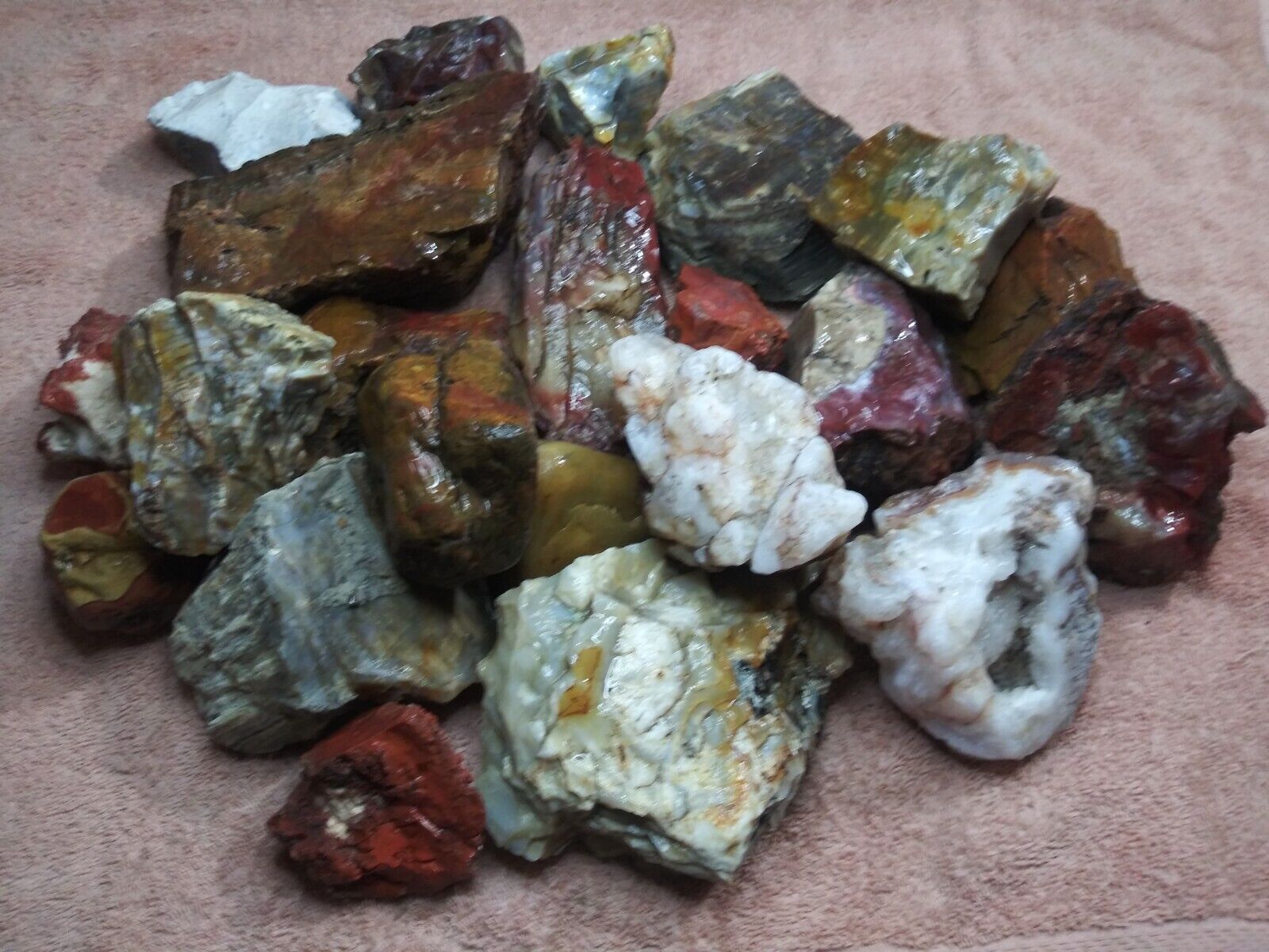 25 Lbs. Great Mix of Large Rough Stones From SW US (Quartz, Agate, Etc.) #BMIX5