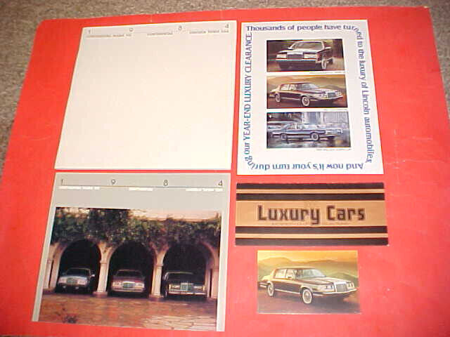 1984 LINCOLN CONTINENTAL MARK VII TOWN CAR BROCHURE CATALOG PAINT CHIPS LOT OF 5