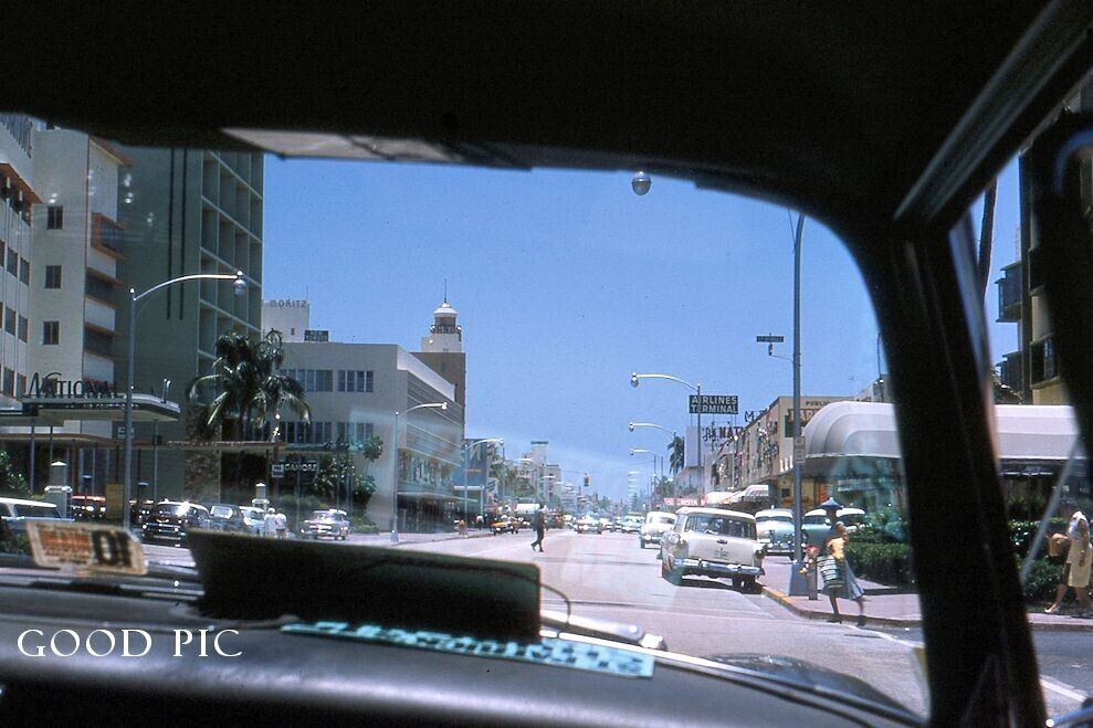 #J60- Vintage 35mm Slide Photo-Shot of City Out of Car Window - 1959