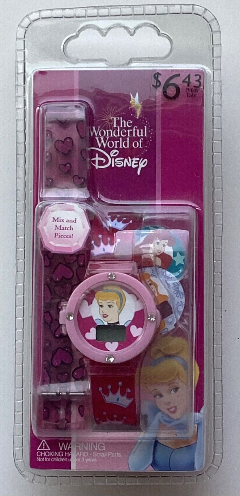 SEALED Cinderella Watch NEW Vintage Disney Digital Changeable Face Bejeweled