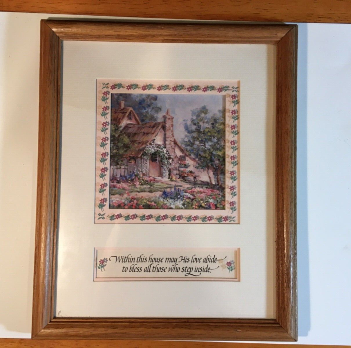 Floral cottage picture and frame, 11\