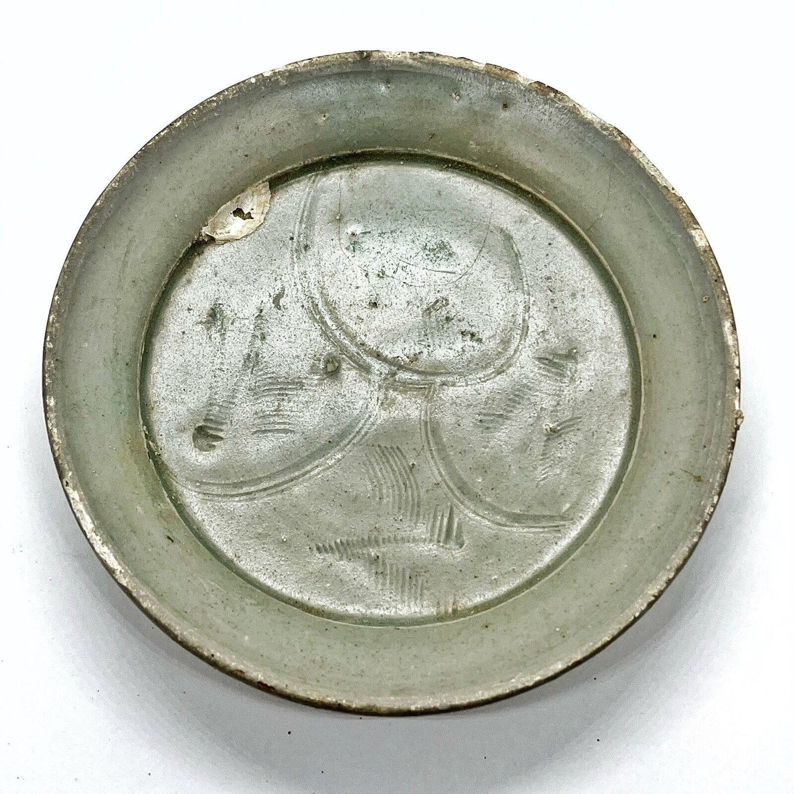 Ancient Chinese Shipwreck Artifact - Pottery Saucer Dish - Circa 12th Century AD