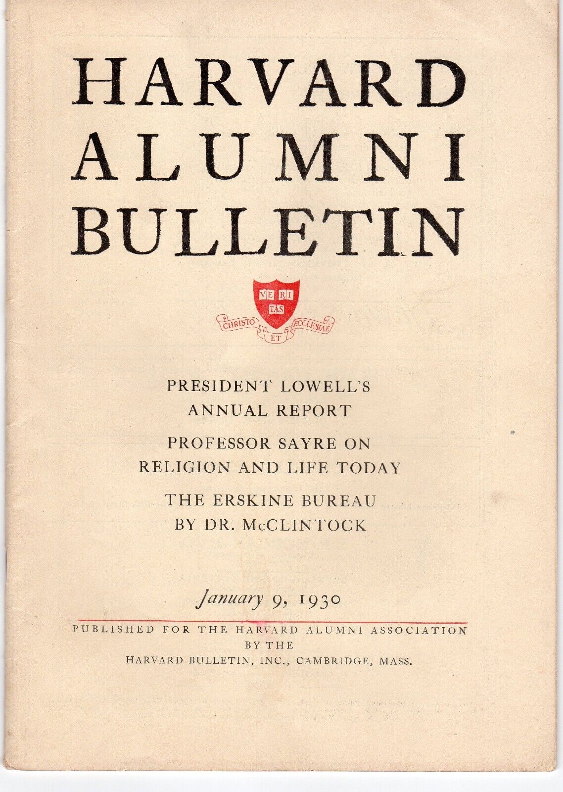 1930 Harvard Alumni Bulletin