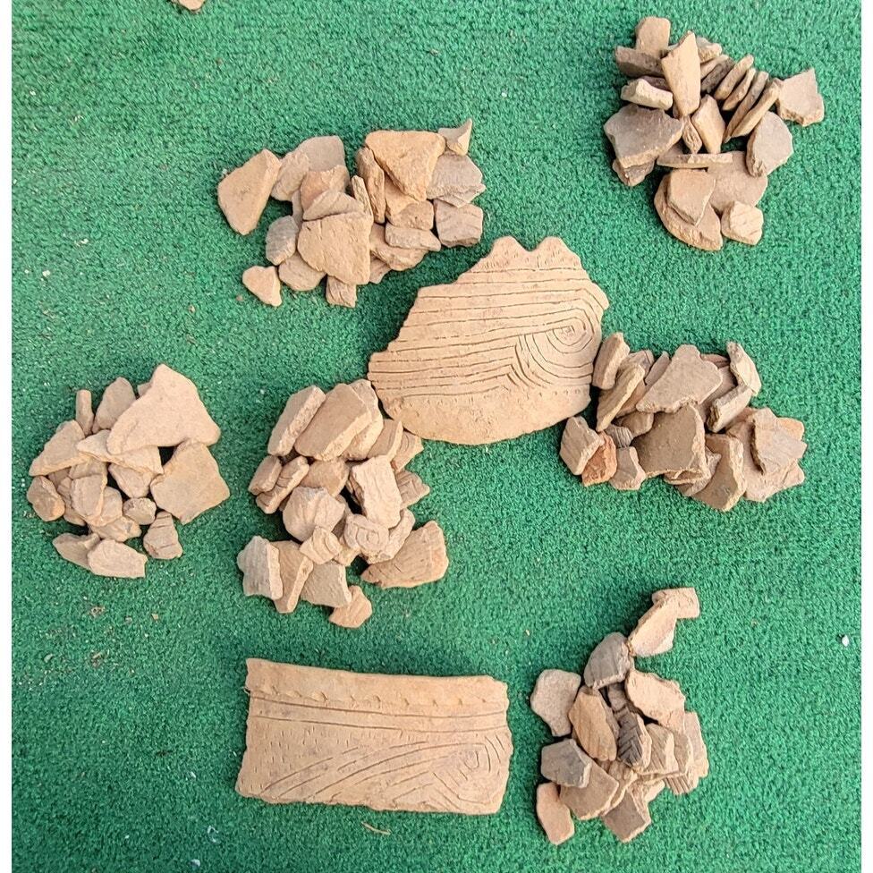 150 Native American Indian Pottery Sherds North Georgia Artifacts Mississippian 