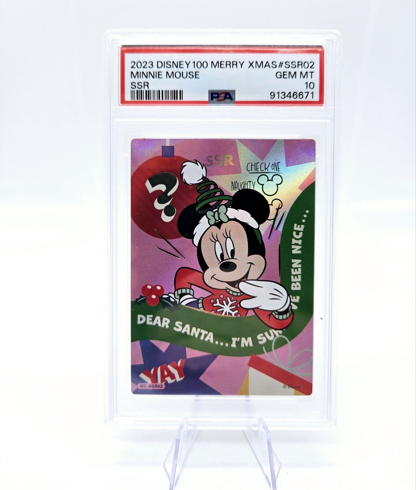 2023 Card Fun Disney Merry Christmas Minnie Mouse #2 SSR PSA 10 Pop 1