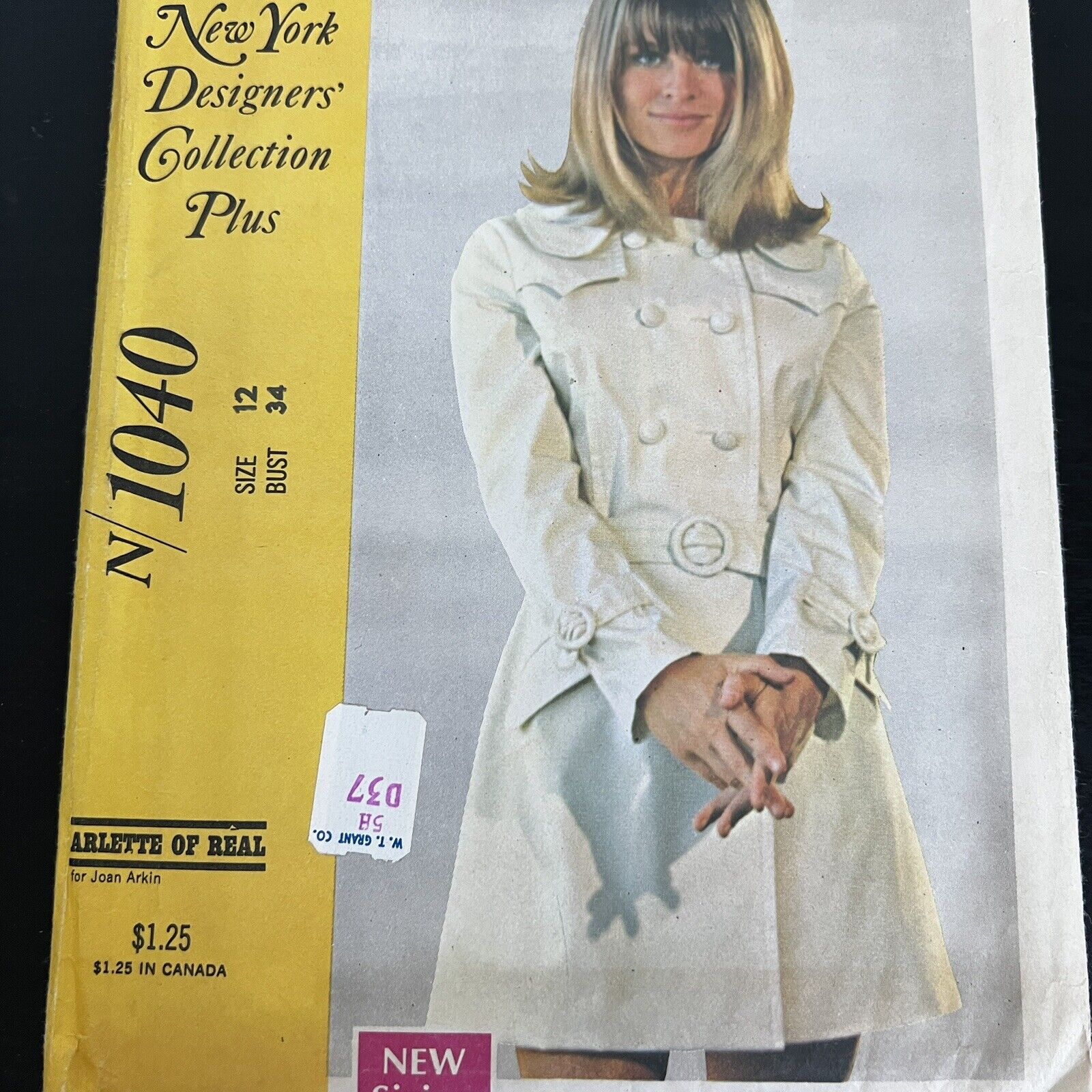 Vintage 1960s McCalls 1040 Mod Arlette of Real Coat Dress Sewing Pattern 12 CUT