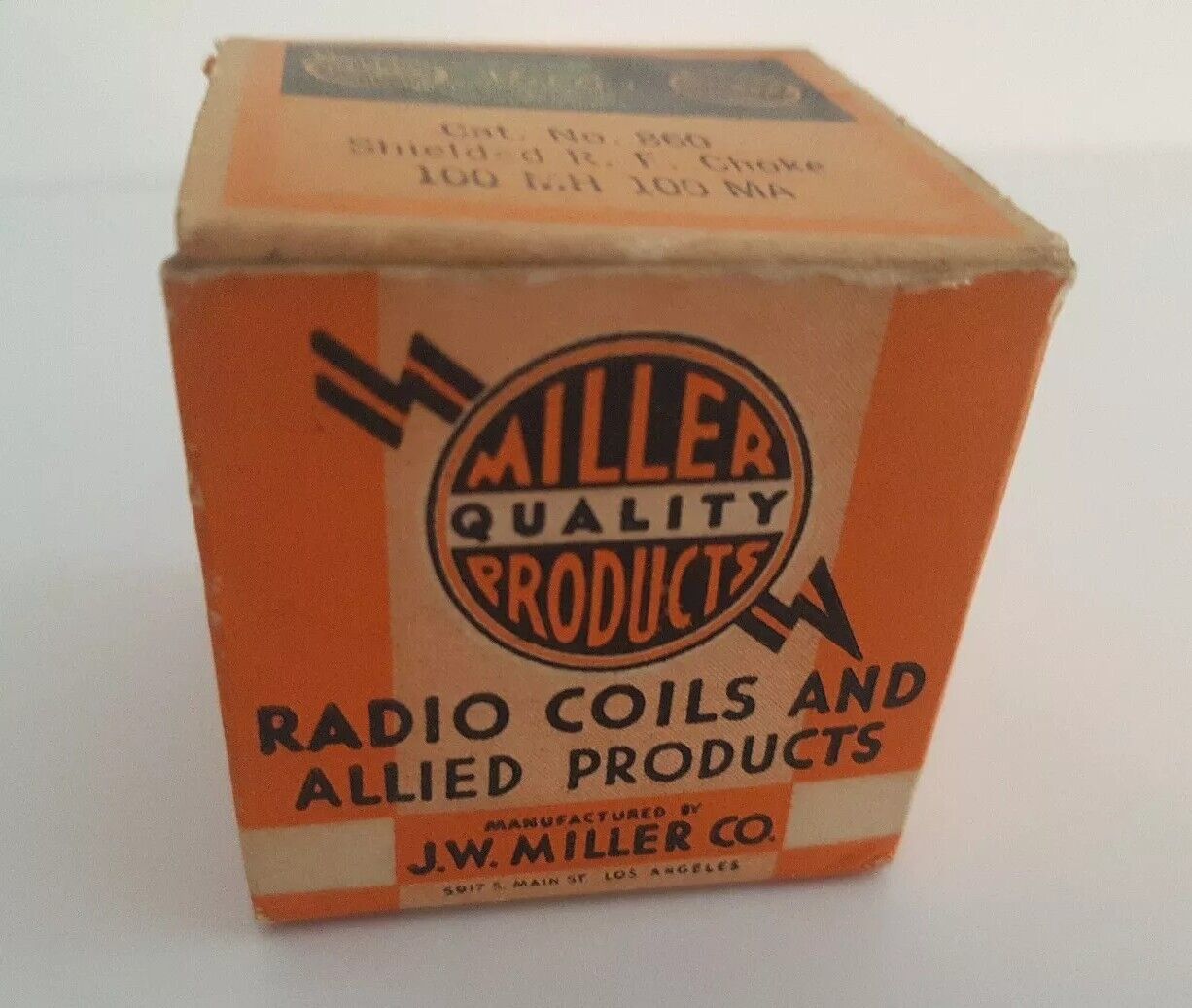 VTG  MILLER RADIO PRODUCTS R.F. CHOKE Cat No.860 100MH IN BOX