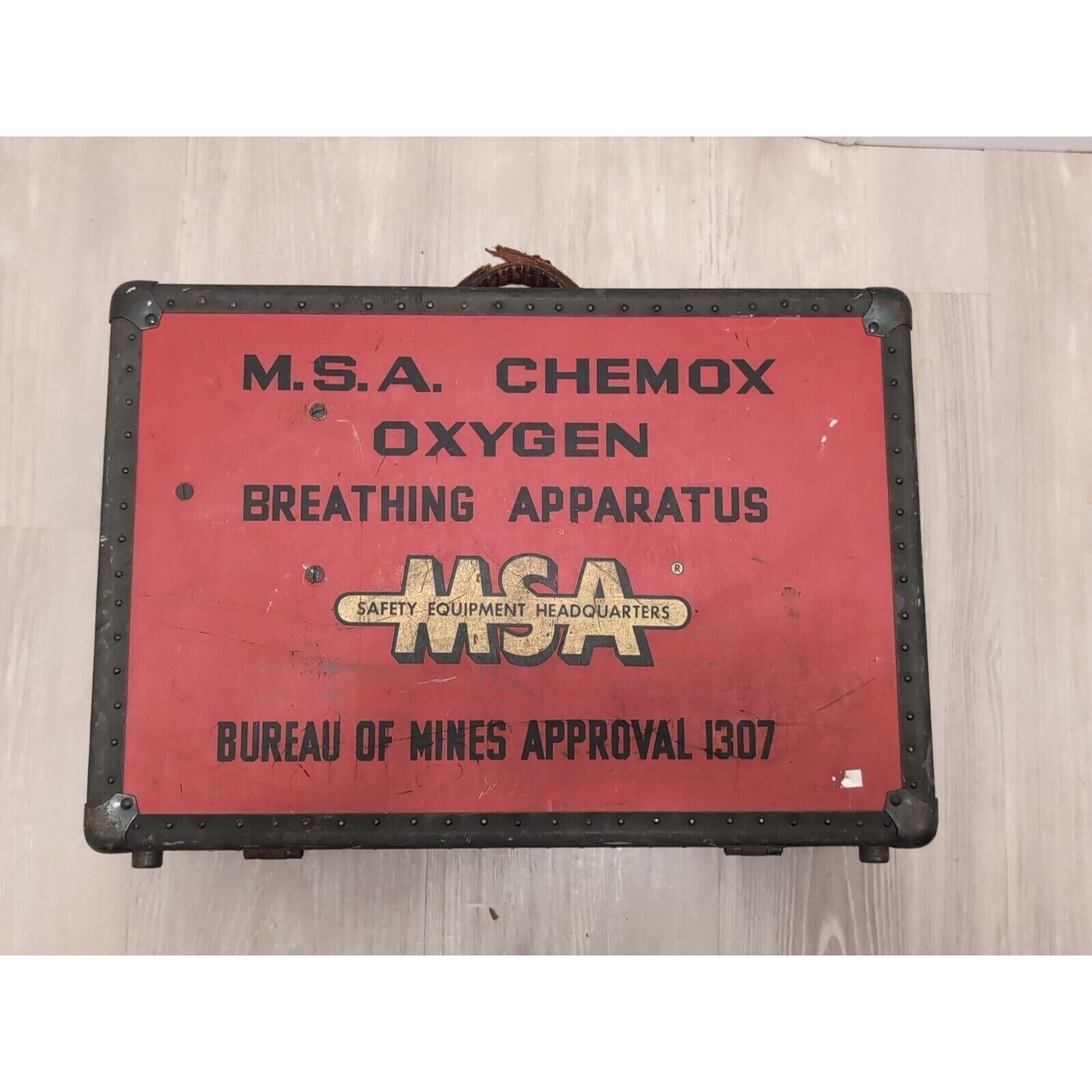 MSA Chemox Oxygen Breathing Apparatus Case Bureau of Mines 1307 NO MASK vtg