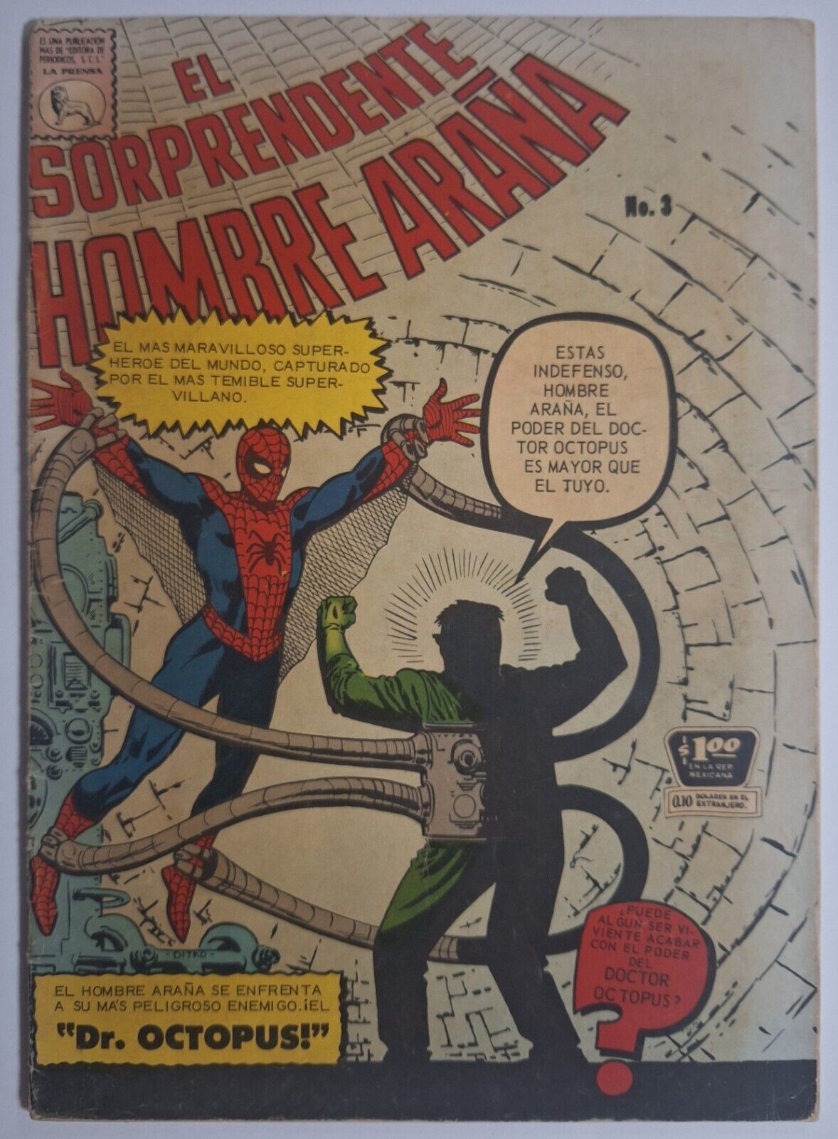 The Amazing Spider-Man #3 Doc Ock El sorprendente Hombre Araña #3 La Prensa 1963