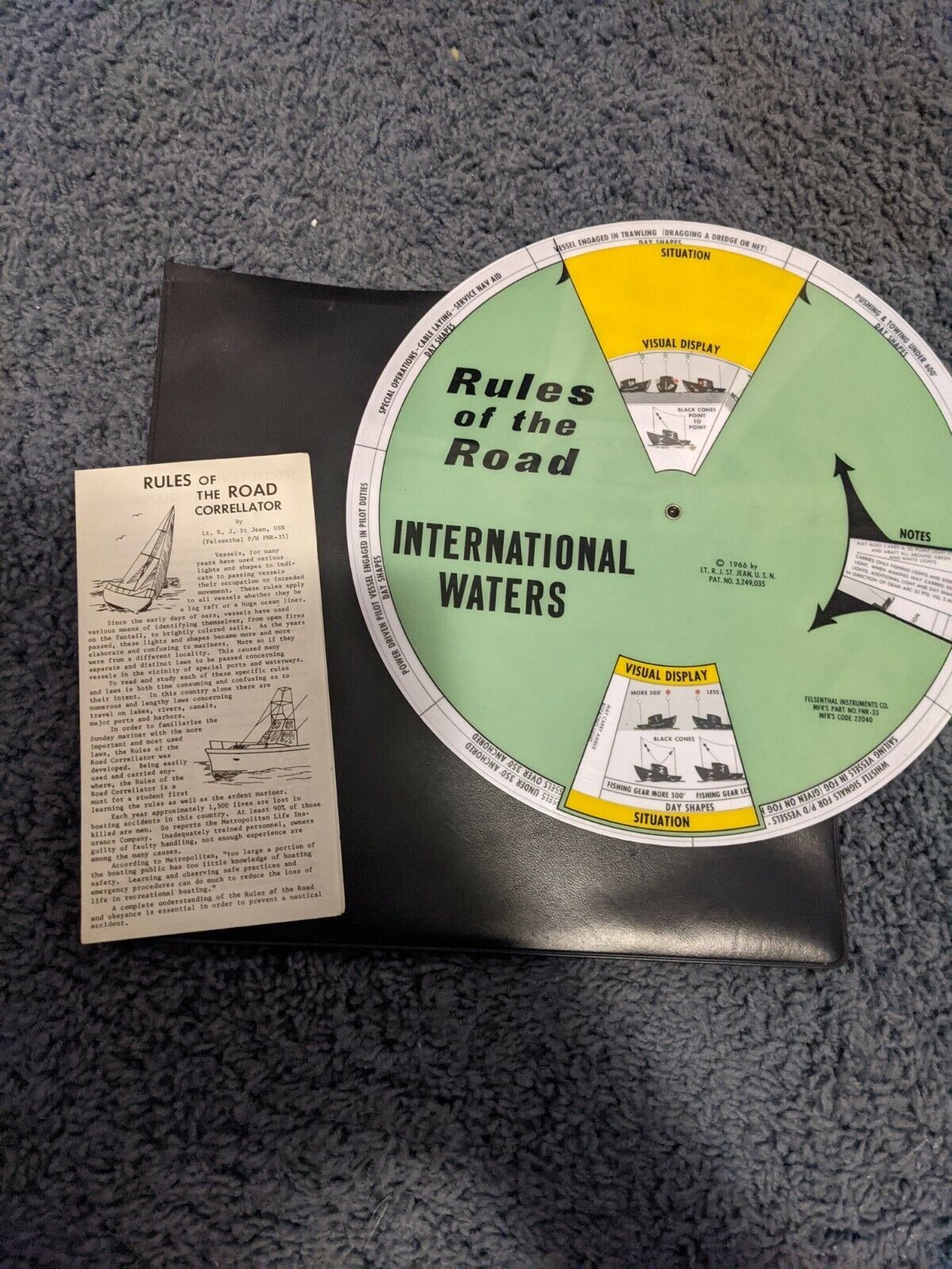 Felsenthal Instruments 1966 Rules Of The Road Boating Computing Device RARE