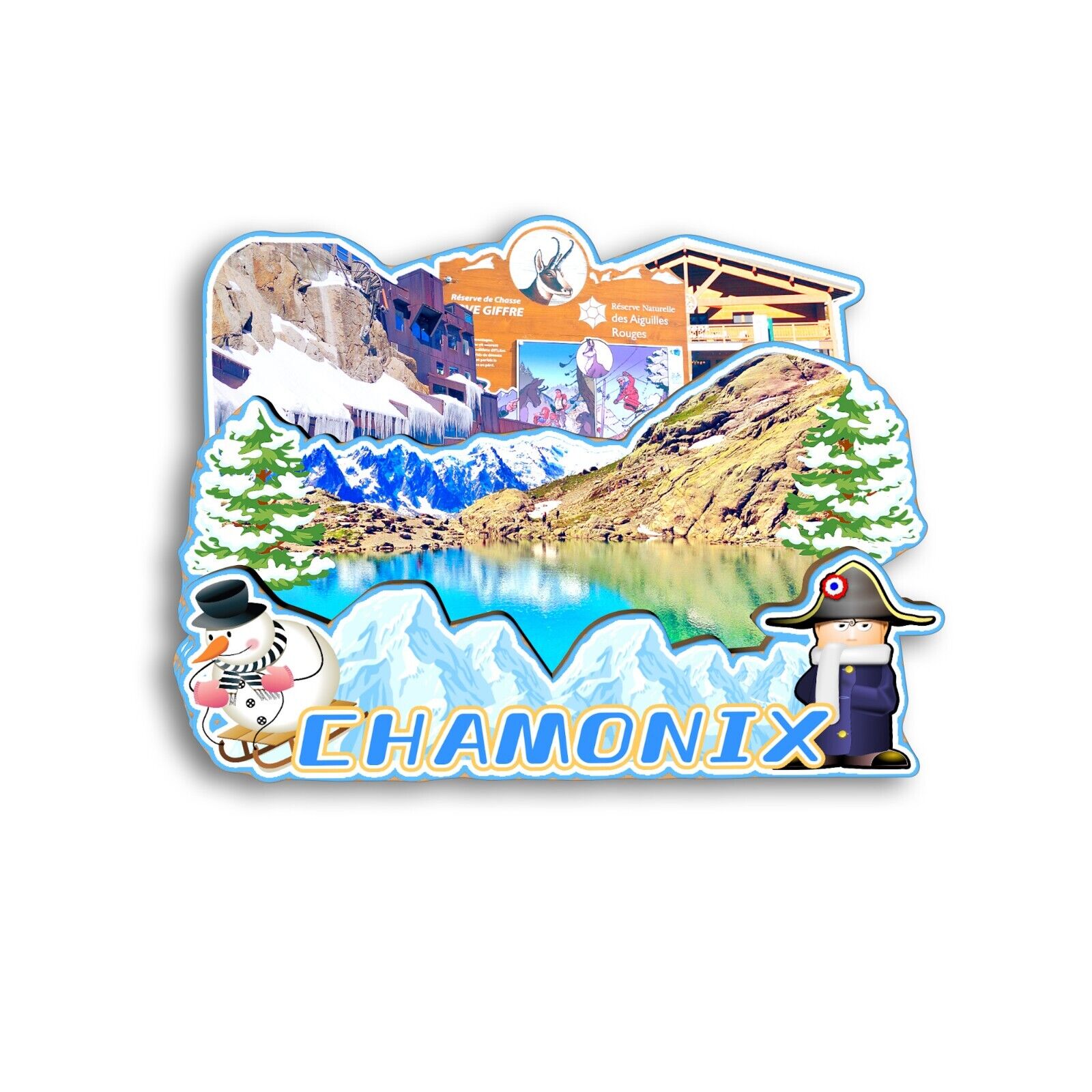 Chamonix France Refrigerator magnet 3D travel souvenirs wood craft gifts