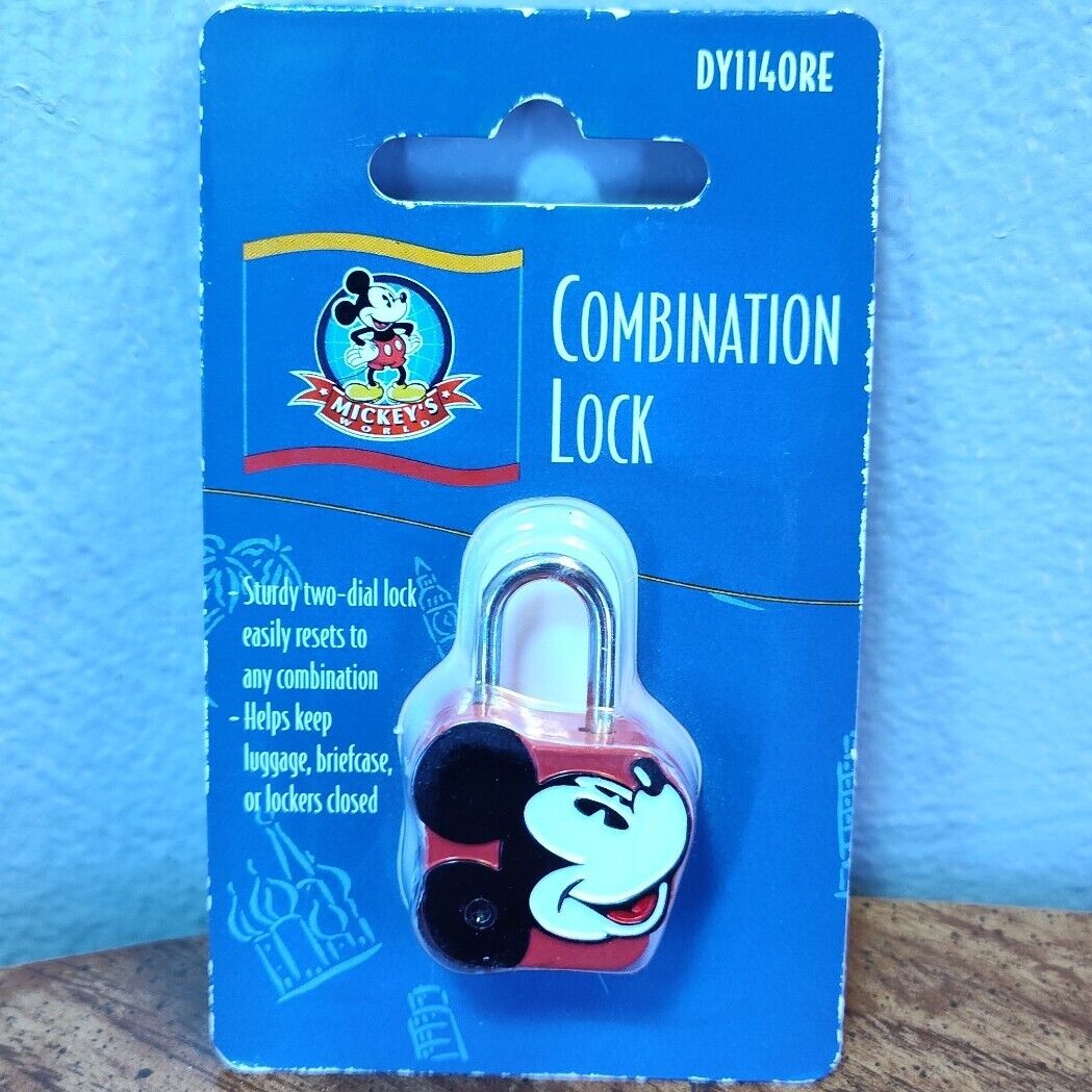 Vintage NEW SEALED Disney Mickey Mouse World Two Dial Combination Lock 