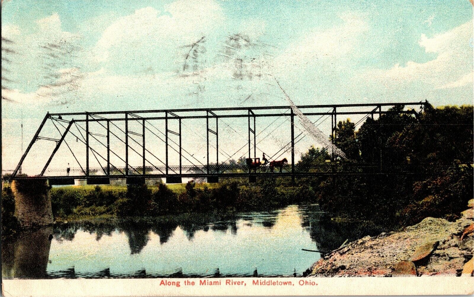 Along the Miami River Middletown OH c1908 Vintage Postcard E21