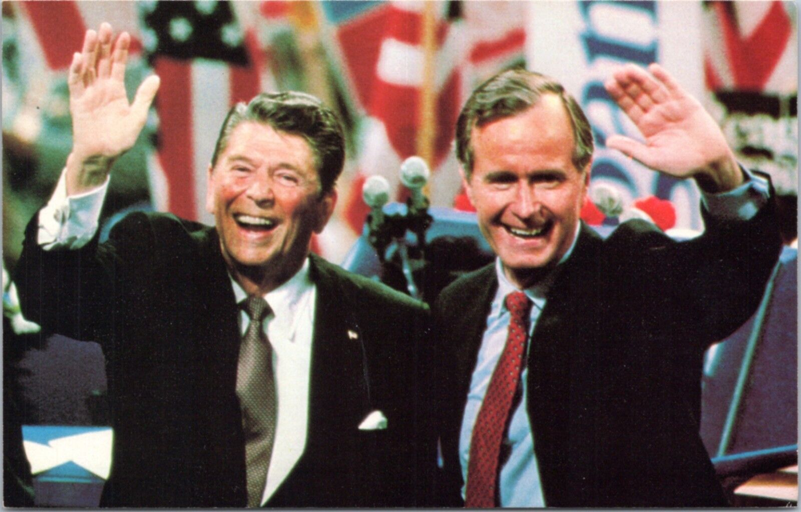 Postcard US Politician - President Ronald Reagan and Vice-President George Bush