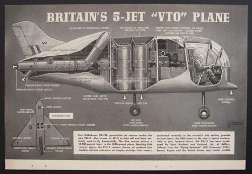 British SC.1 VTO 1957 cutaway pictorial Experimental Plane PD-11