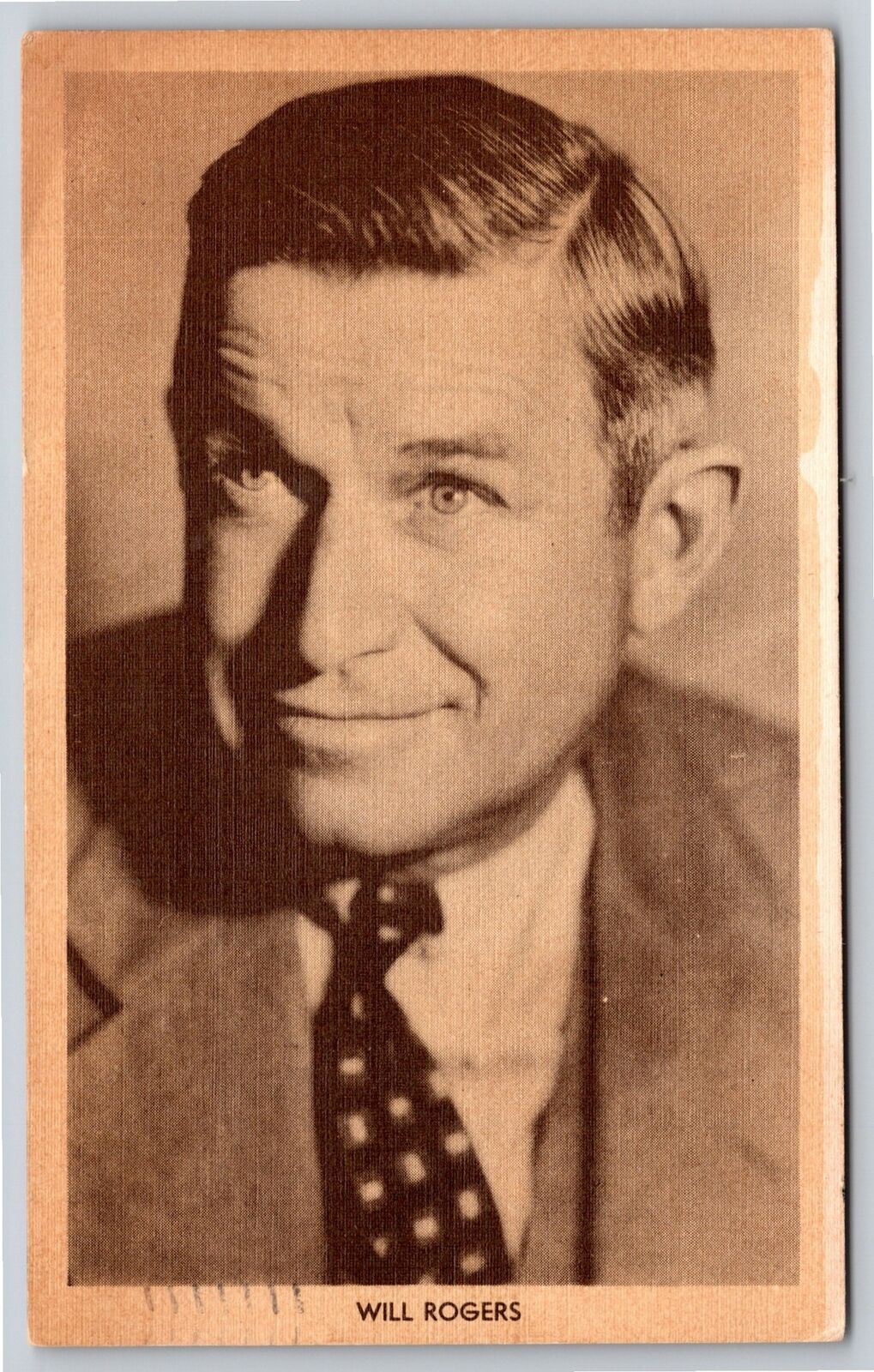 Famous~Will Rogers~Cowboy Philosopher~Actor~Radio Personality~1940 Linen PC