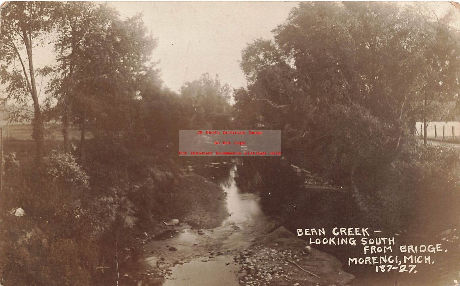 MI, Morenci, Michigan, RPPC, Bean Creek, Looking South, Photo No 187-27