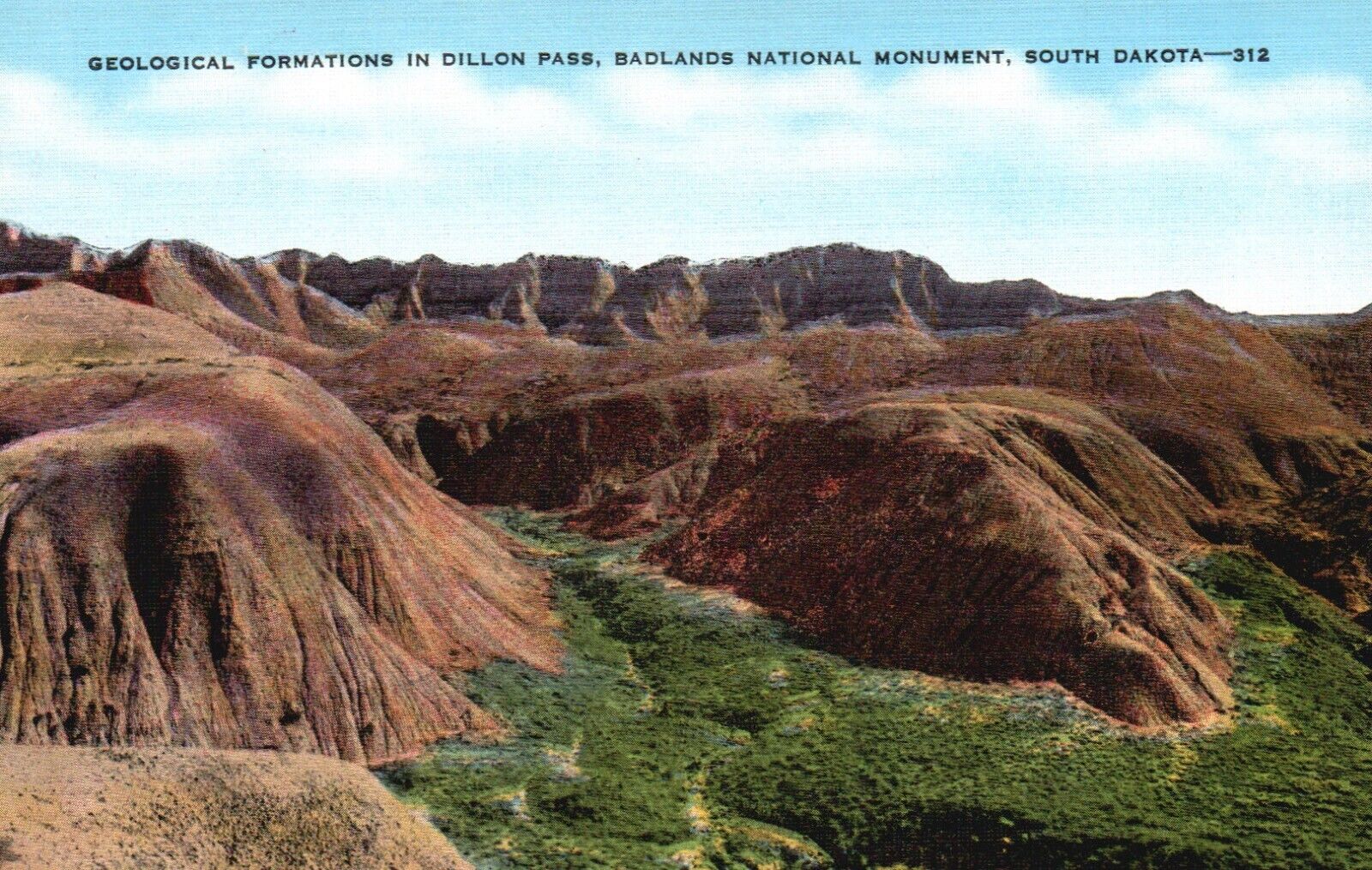 Postcard SD Badlands National Monument Geological Formations Vintage PC f8090