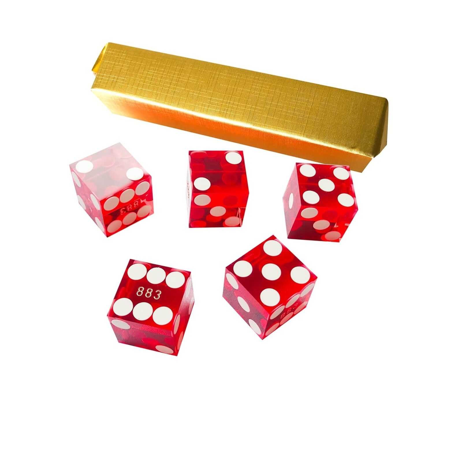 Yuanhe Set of 5 Grade AAA Precision 19mm Serialized Casino Craps Dice with Ra...