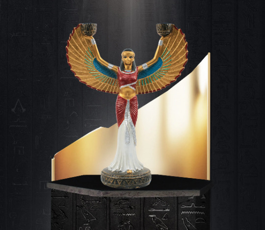 Beautiful ISIS goddess of healing and magic as a candle holder with her wings
