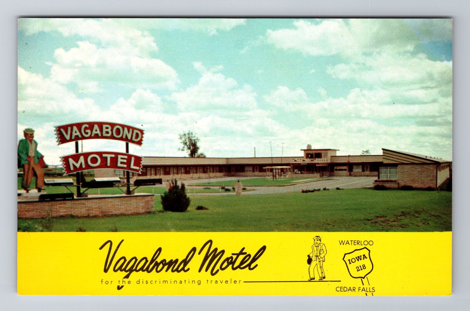 Cedar Falls IA-Iowa, Vagabond Motel, Advertising, Vintage Souvenir Postcard