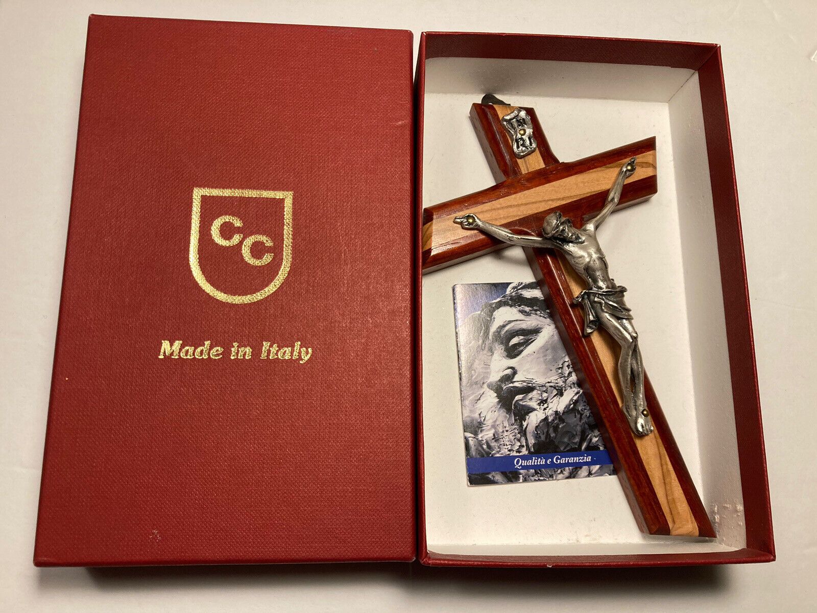 Claudio Cipolletti Crucifix Cross Wood Metal Italy 8” Wall Decor