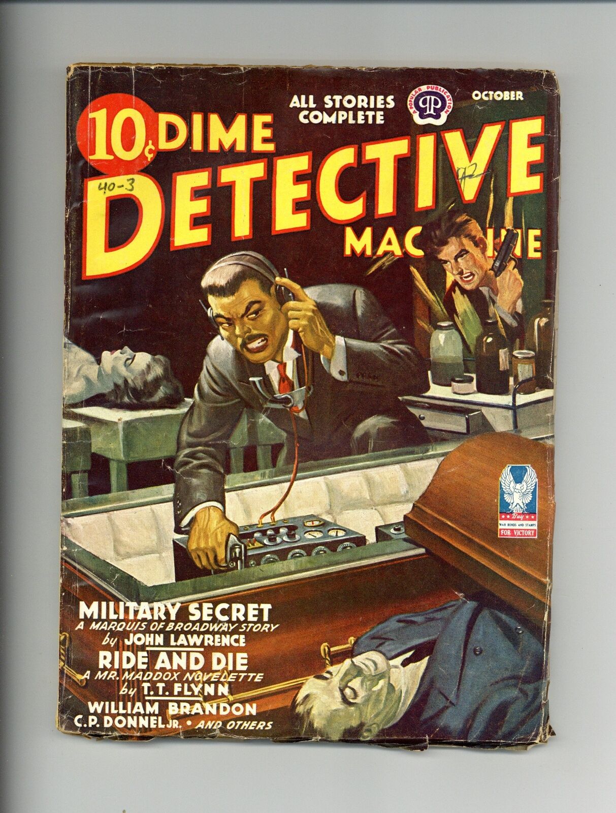 Dime Detective Magazine Pulp Oct 1942 Vol. 40 #3 VG/FN 5.0