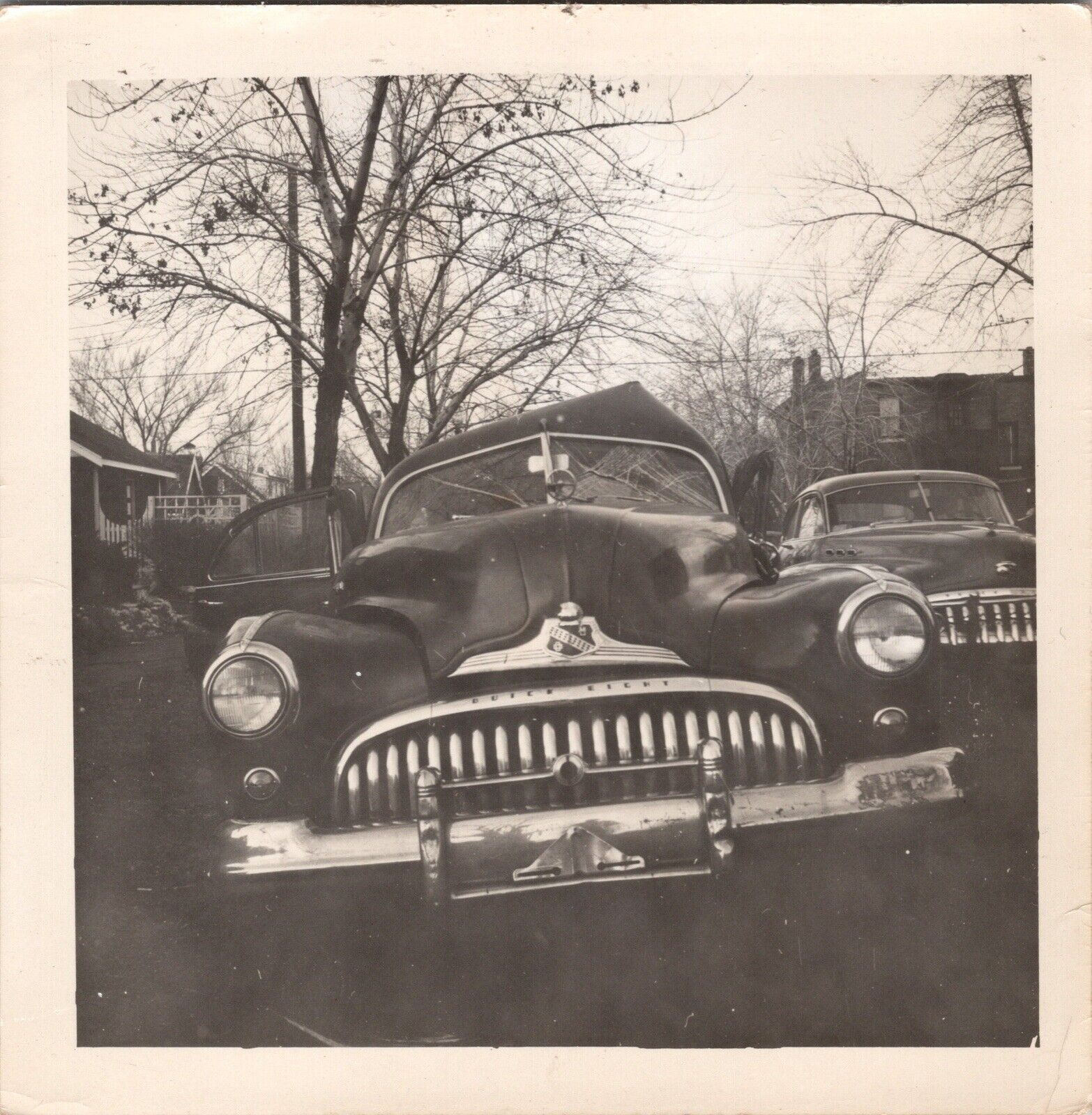 Vtg Found B&W Photo 1955 Car Wreck Accident Damage Vehicle Crash St Louis