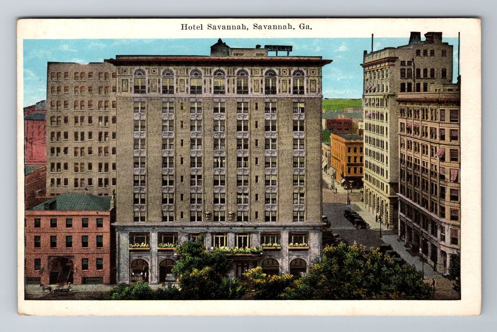 Savannah GA-Georgia, Hotel Savannah, Advertising, Antique, Vintage Postcard