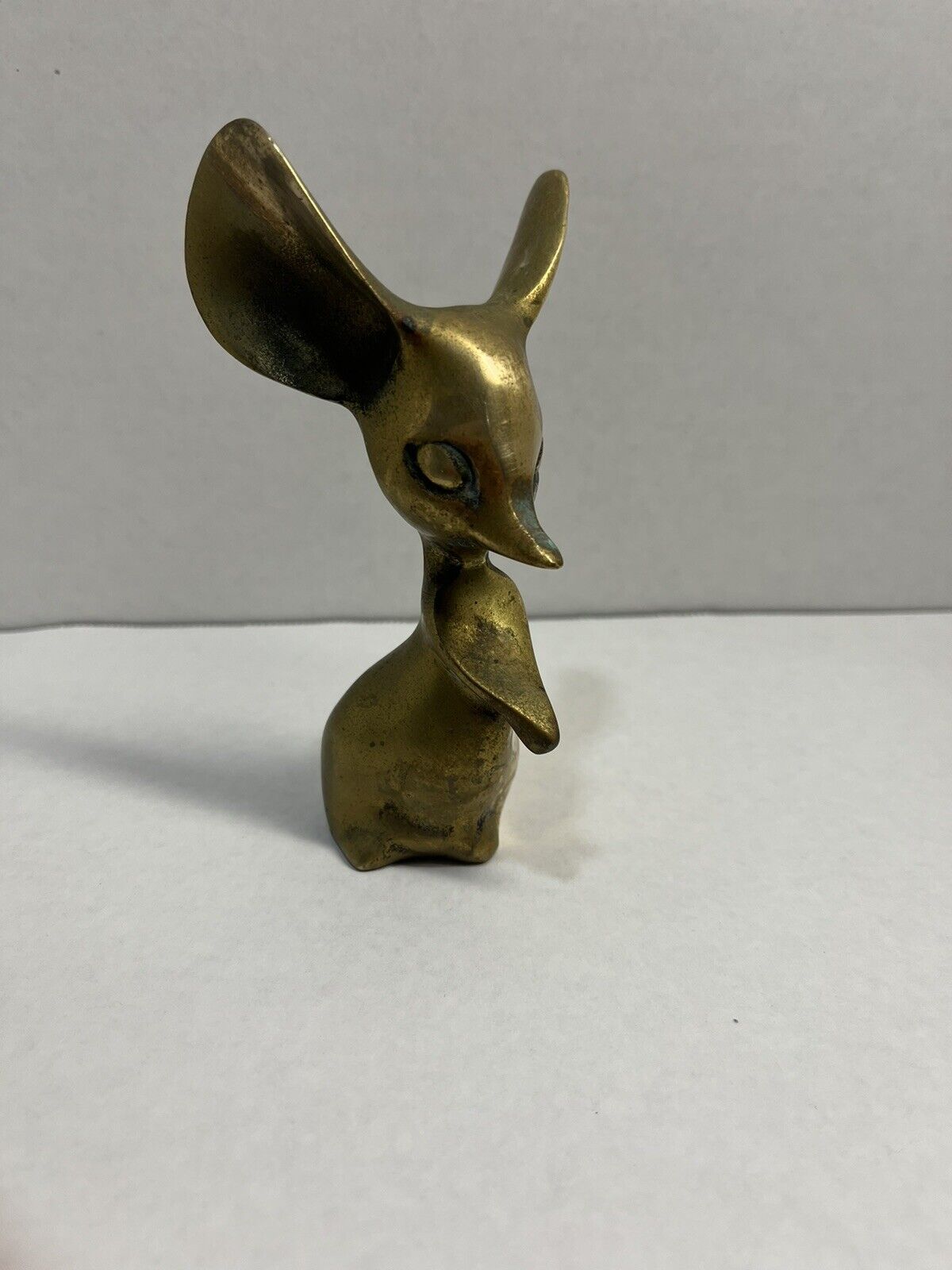 Vintage Leonard Solid Brass Mouse With Cute Big Ears Made In KOREA